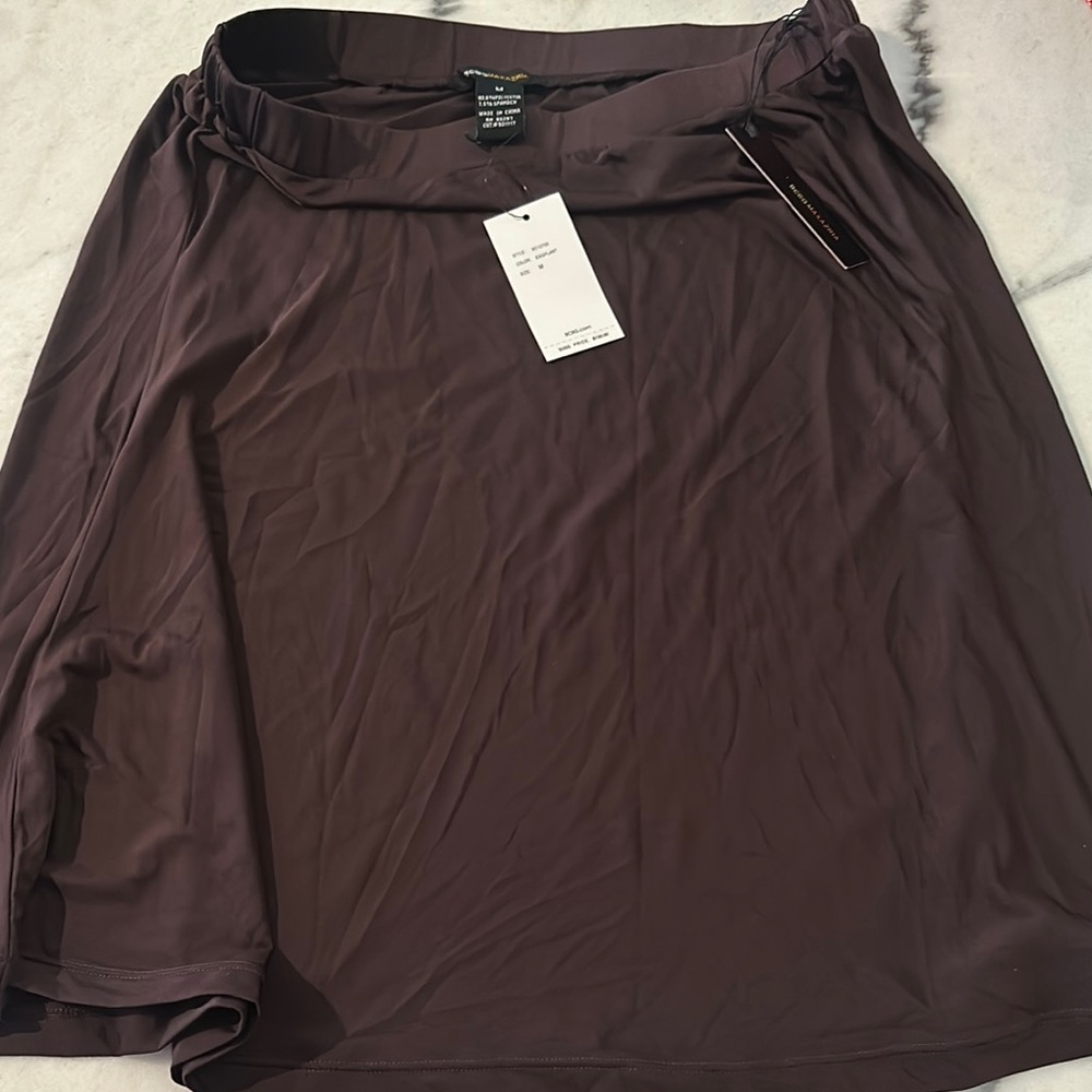 Elegant Brown Slinky Skirt Size M